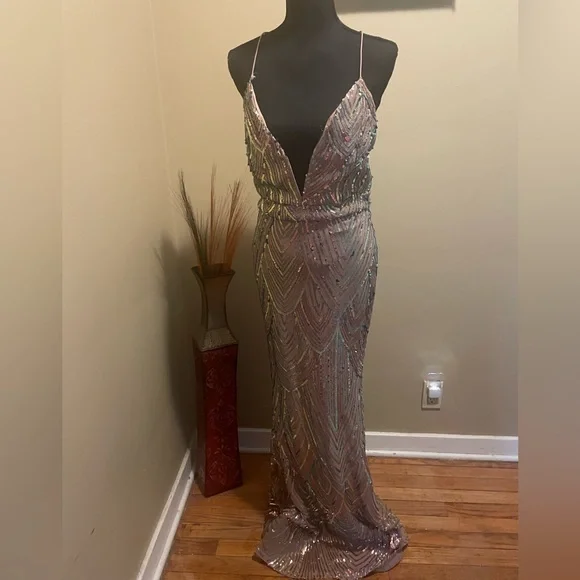 mermaid royal blue and gold prom dresses Royal Blue Sequin Choker Neck Mermaid Prom Dress